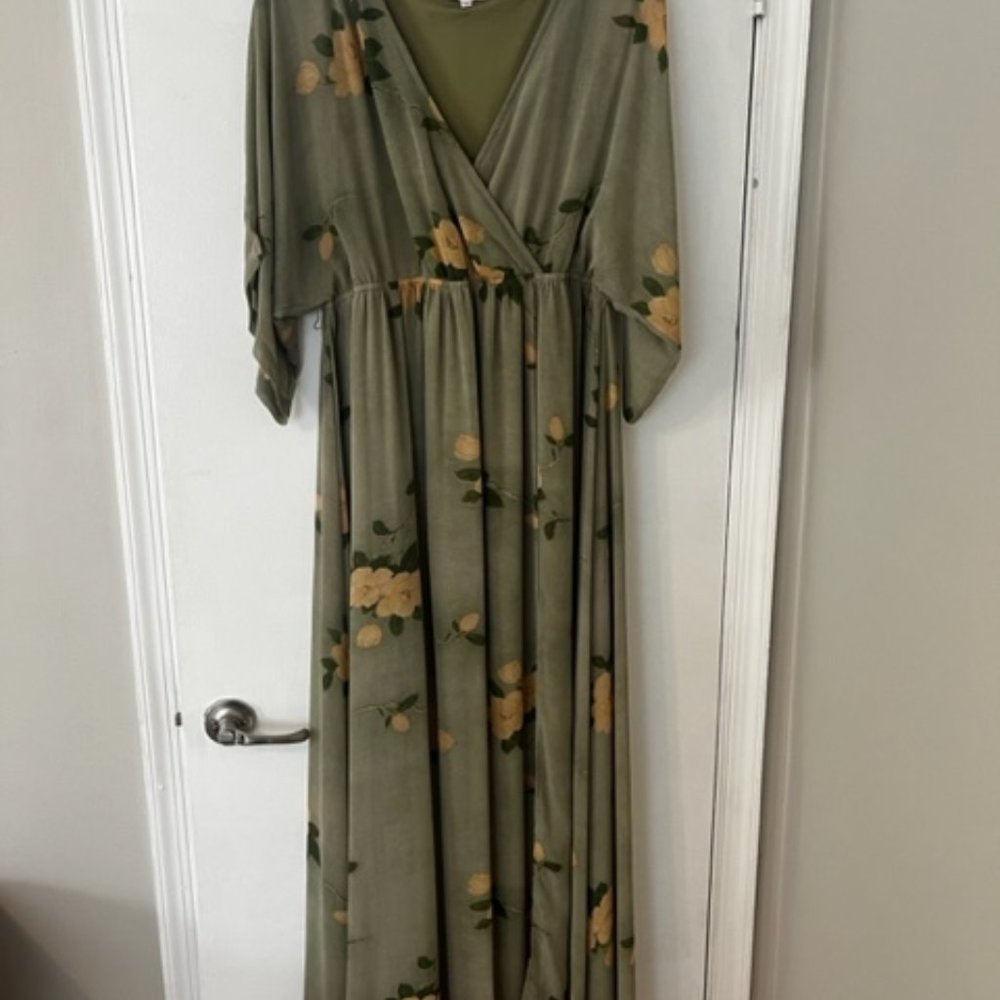 Olive Floral Dress